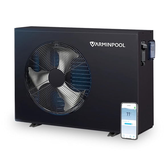 40000 BTU Electric Pool Heater For Inground Pools 13000 Gallon Swimming Pool Heat Pump Above Ground Pool Heater Heating Cooling WiFi Control Schedule 220V