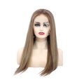thumbnail image 2 of Long Straight Lace Front Wigs 13X4X1 T Part Human Hair Highlighted Brown Mixed Blonde Wig With Baby Hair Glueless 150% Density Free Part Balayage Remy Straight Wigs Bleached Knots(20 inches), 2 of 6