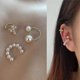 thumbnail image 3 of Pendiente para mujer, pendiente para niña, 3 piezas, pendiente con forma de cruz, piercing falso con perla, sin agujero ----E127yin--Código de producto 83206 E127yin, 3 of 5