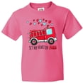 thumbnail image 3 of Inktastic Set My Heart on Fire Valentine Fire Truck with Hearts Youth T-Shirt, 3 of 5