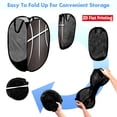 thumbnail image 5 of Instant Open Mesh Laundry Hamper, Collapsible Basket with Side Pocket, Foldable Dirty Clothes Hamper with Sturdy Reinforced Handles for Dorm Bedroom Travel Storage, 18.5×11.8×11.8in(G), 5 of 6