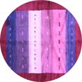 thumbnail image 1 of Ahgly Company Indoor Round Abstract Purple Contemporary Area Rugs, 4' Round, 1 of 4