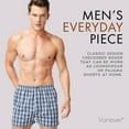 thumbnail image 5 of Men's Woven Boxer Shorts 3-Pack - 5 Plaid Patterns, Premium Cotton, Comfortable Elastic Waist, Button Fly, Casual Underwear for Daily Wear, Navy Plaid Pack, L, 5 of 8