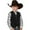 Black, variant on PMVFHDE Boys Tops Retro Boys Cowboy Vest Suede Leather Costume Style V Neck Casual Western Vest Vintage Waist Coat Boy Clothes Black，110