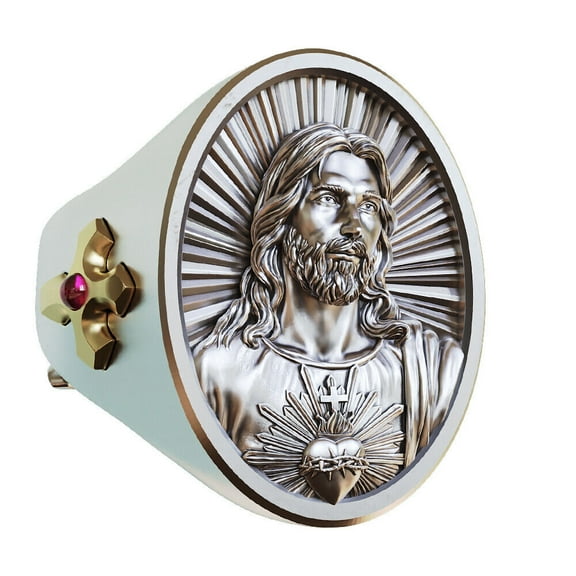 Religious Jewelry 925 Sterling Silver Jesus Christ Cross Ring TA509 US Size 9