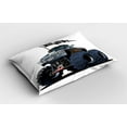 thumbnail image 2 of Ambesonne Cartoon Pillow Sham 2 Pack, Monster Truck Pirate, 26"x20", Cadet Blue White, 2 of 3