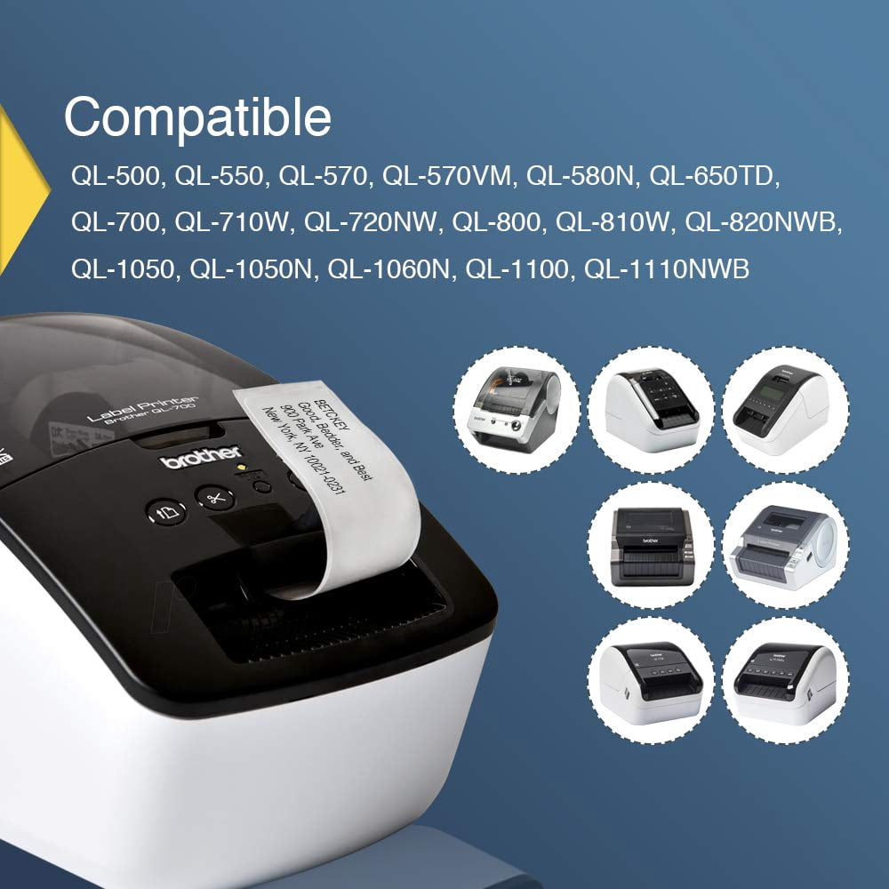 Compatible Address Labels Replacement for Brother DK-1201 (1-1/7" x 3-1/2"), Use with Brother QL Label Printers [20 Rolls/8000 Labels]