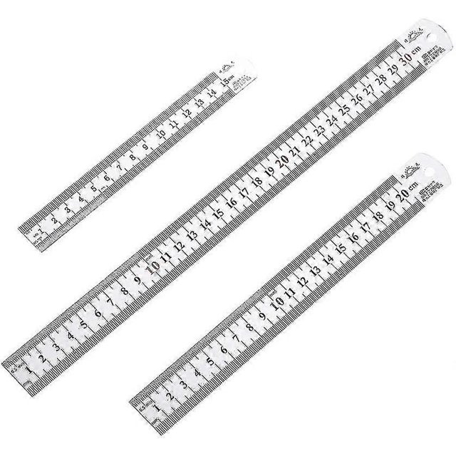 Less Steel Rulers Metal Ruler Double Side Scale Ed Measuring Tool Incg 15cm/20cm/30cm 3pcs For