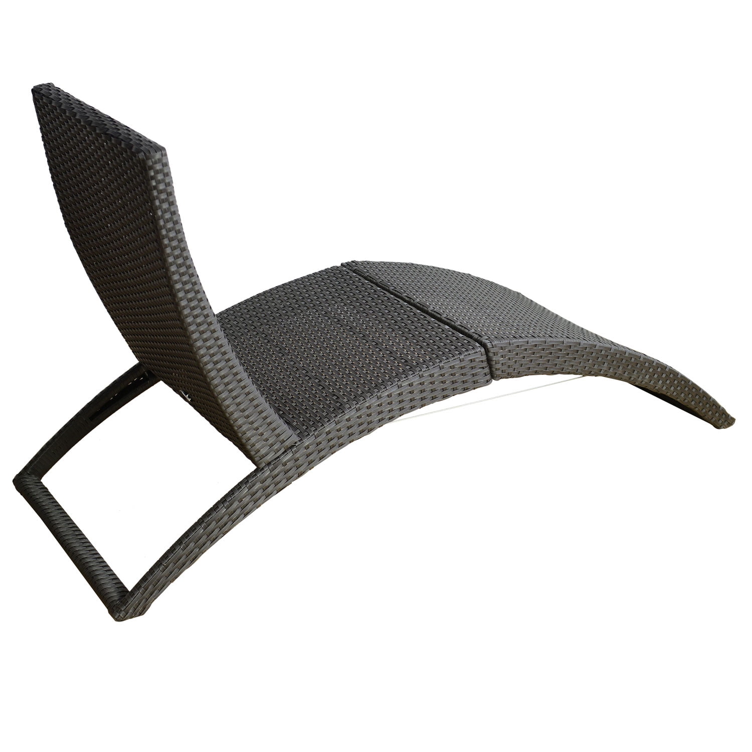 Outsunny Folding Pe Rattan Wicker Patio Lounge Chair Com