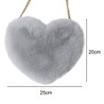 thumbnail image 2 of Monedero para teléfono móvil Bolso bandolera en forma de corazón de felpa con cadena, 2 of 5