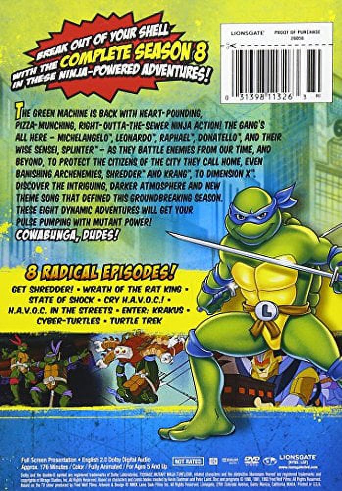 Teenage Mutant Ninja Turtles: Season 8 (DVD), Lions Gate, Animation - image 2 of 3