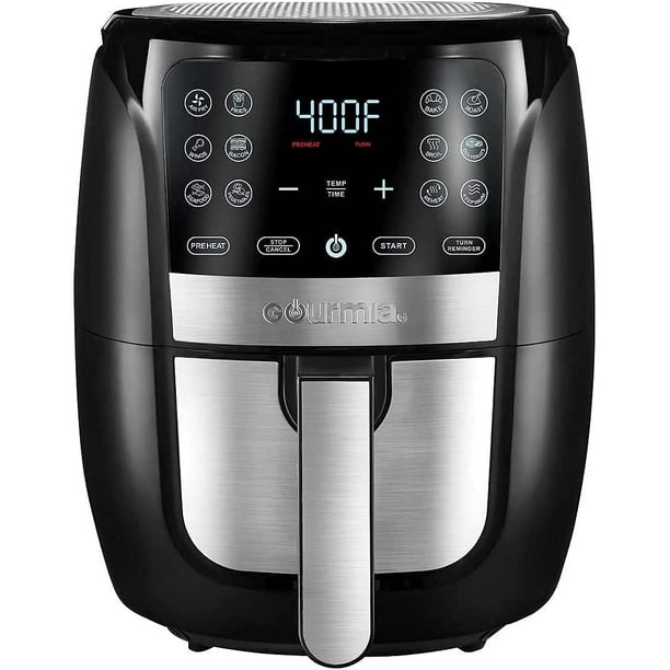 Gourmia - Freidora de aire con visualización digital de 6 cuartos de galón, cocina grande con 12 ajustes preestablecidos de cocina, cesta de freidora de aire XL de 1500 W de potencia multifunción de
