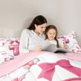 thumbnail image 4 of Erosebridal Personalized Initial T Queen Comforter Set 3pcs for Girls Kids,Teens Cute Ribbon Bow Tie Bedding Comforter Set,Pink Reversible,Ultra Soft Home Decor, 4 of 6
