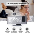 thumbnail image 3 of Digital Projection Alarm with Mirror Surface 4-in-1 180 Degree Projector Indoor Humidity Monitor Phone Display ℃/ ℉ Selectable for Bedroom Room Living Room Office, 3 of 7