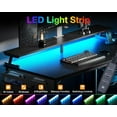 thumbnail image 4 of 48 Inch Gaming Desk with USB Charging Ports and LED Lights, Reversible L Shaped Computer Desk with Storage Shelves & Monitor Stand, Corner Gamer Desk Table with Power Outlets, Black, 4 of 10