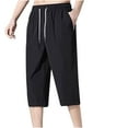 thumbnail image 2 of lmcalzta Mens Quick Dry Capri Pants Drawstring Elastic Waist Lightweight Breathable Sweatpants with Pockets, 2 of 6