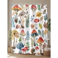 thumbnail image 4 of Colorful Mushroom Shower Curtain Set, Waterproof Shower Curtains for Bathroom, Watercolor Spring Floral Summer Botanical Washable Fabric Cloth Bath Curtain for Bathtub with Hooks 72x78 Inches, 4 of 6