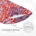 thumbnail image 5 of YFYANG Super Soft Rectangular Plush Cushion Cover (Without Pillow Insert), Red Floral Line Art Comfort and Non-Pilling Hidden Zip Bedroom Sofa Pillowcases, 14"x20", 5 of 8