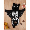 thumbnail image 5 of Uccdo My First Halloween Outfits Newborn Baby Boy Girl Bat Skeleton Print Bodysuit Infants Hoodie Romper Jumpsuit, 5 of 8
