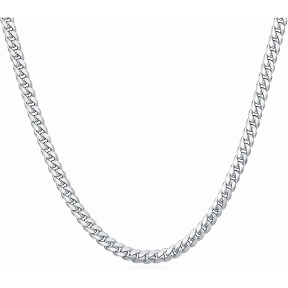 Genuine 925 Sterling Silver Cuban Chain Necklace for Men & Women Strong, Safe and Beautiful Cuban Link Chains 2.0MM - 4.0MM, 16-26 Inch (with Gift Box)