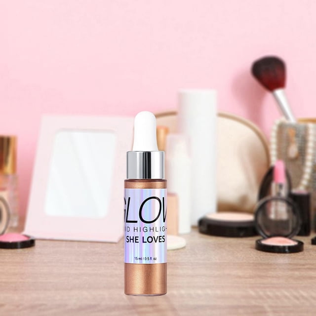 15ml/0.5 fl Resaltador líquido Maquillaje Cuerpo de pómulos y maquillaje Brillo Brillo Versátil Oro shamjiam Iluminador líquido