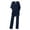 Navy, variant on BODOAO Women's Elegant Two Piece Pant Suit, Flowy Chiffon Cape Top and Straight Leg Trousers, Formal Dressy Outfit for Evening Party Wedding Guest Black M