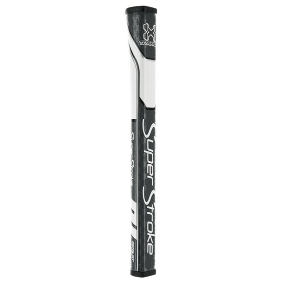 SuperStroke Traxion Pistol GT Tour Golf Putter Grip, Gray/White (Pistol GT Tour) | Advanced Surface Texture that Improves Feedback and Tack | Minimize Grip Pressure with a Unique Parallel Design