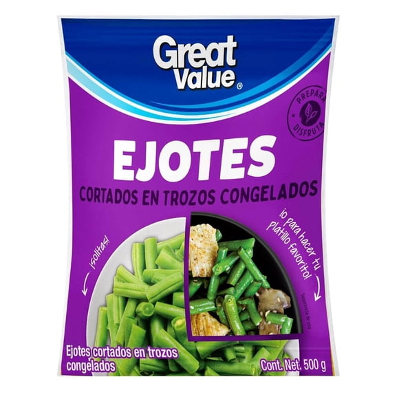 Ejotes Great Value congelados cortados en trozos 500 g