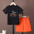 thumbnail image 3 of HCNTES Toddler Boy Summer Clothes kid Boy Outfits Crewneck Dinosaur Print Short Sleeve Shirt and Short Toddler Boy Shorts Set, 3 of 4