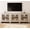 Beige, variant on WAMPAT Modern Farmhouse TV Stand up to 100"TV, Entertainment Center with Tempered Glass Doors & Adjustable Shelves, Brown