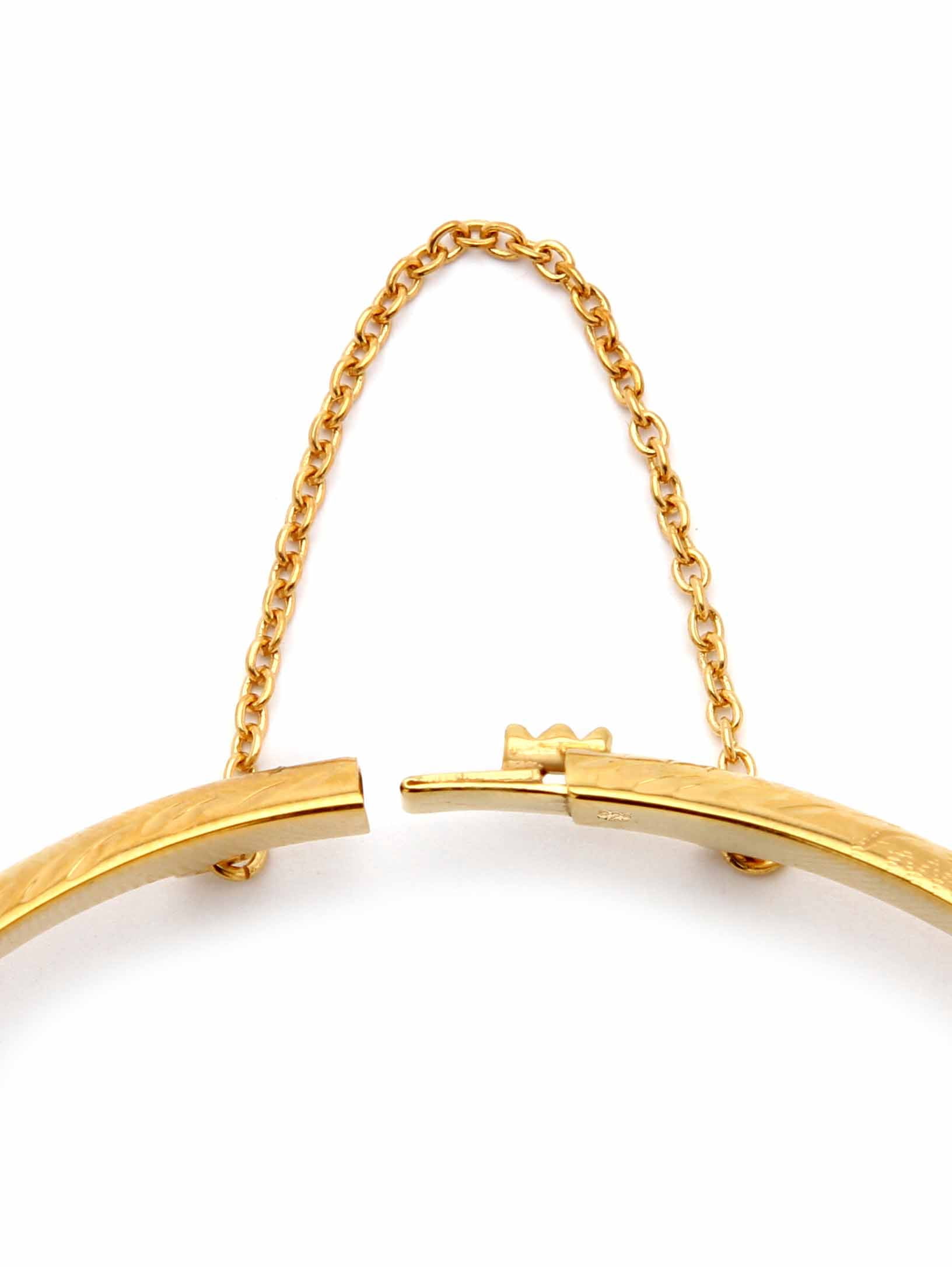 PalmBeach Jewelry Polished, Engraved and Floral Three-Piece Bangle Set in Yellow Gold-Plated or Sterling Silver