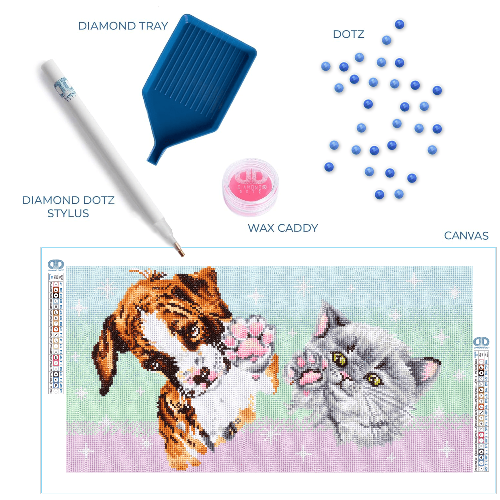 Diamond Dotz at Home Dog and Cat High Five Diamond Painting Kits for Adults - Diamond Art Kits a Relaxing Creative Craft Kit with Dotz Gems 24x12