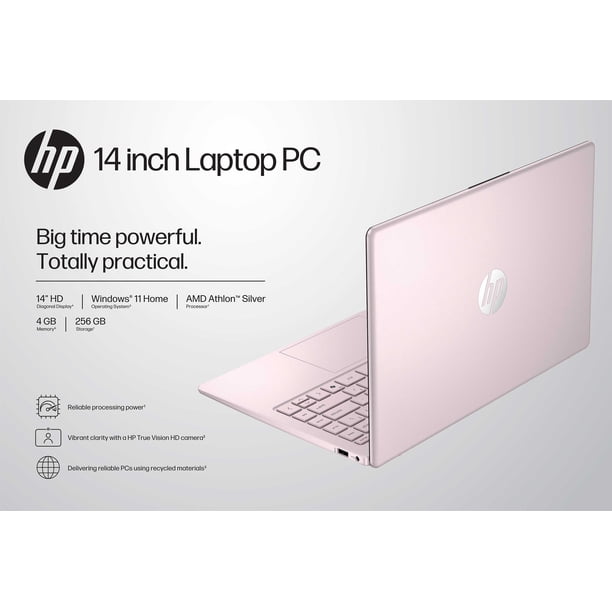 HP 14 inch HD Windows Laptop AMD Athlon Silver 7120U Processor 4GB