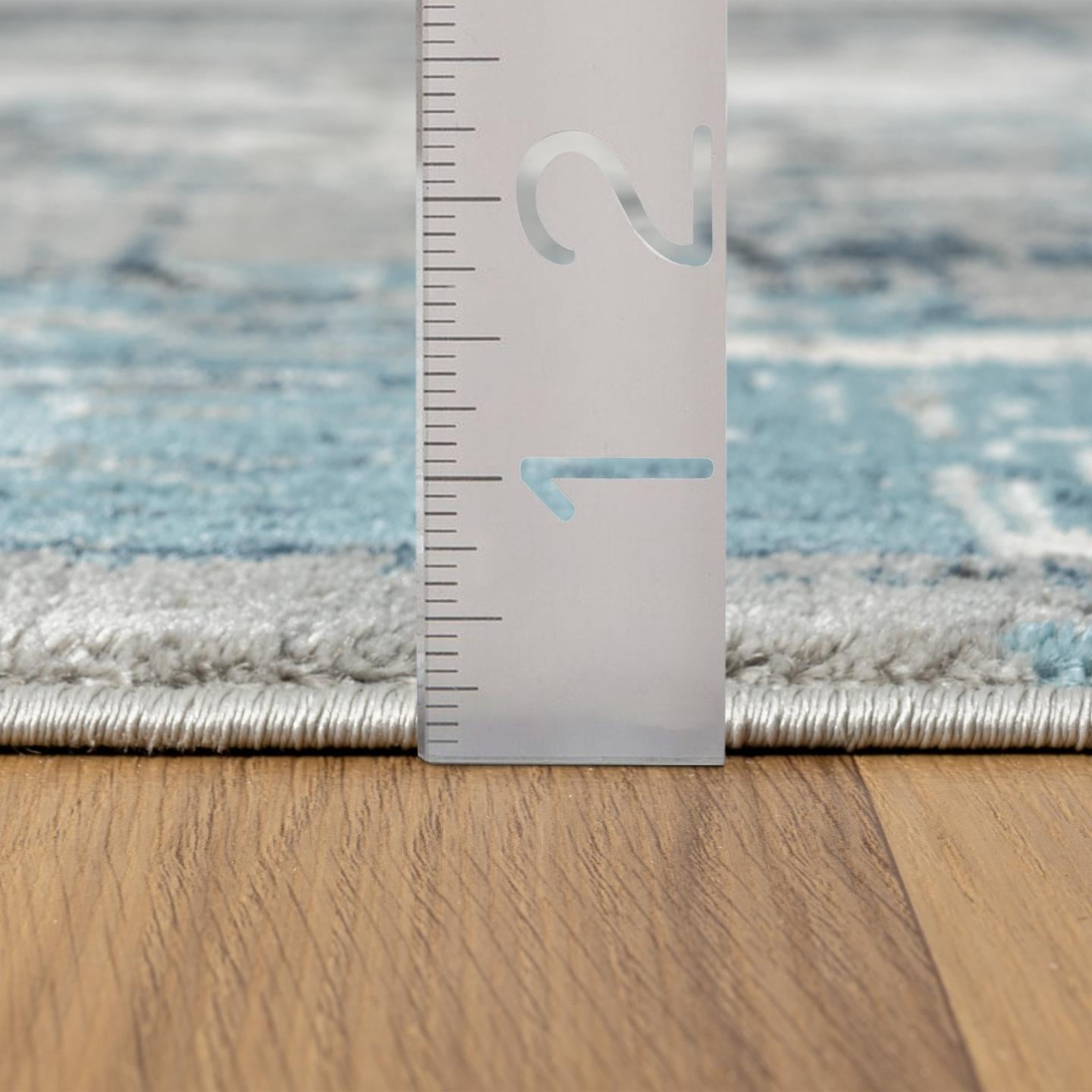 Luxe Weavers Modern Abstract Distressed Blue 6x9 Area Rug for Living Rooms and Bedrooms