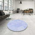 thumbnail image 4 of Ahgly Company Machine Washable Indoor Round Transitional Heavenly Blue Area Rugs, 3' Round, 4 of 7