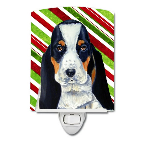 Basset Hound Holiday Christmas Ceramic Night Light