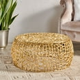 thumbnail image 2 of GDF Studio Brightwell Modern Handmade Aluminum Mesh Coffee Table, Gold, 2 of 10
