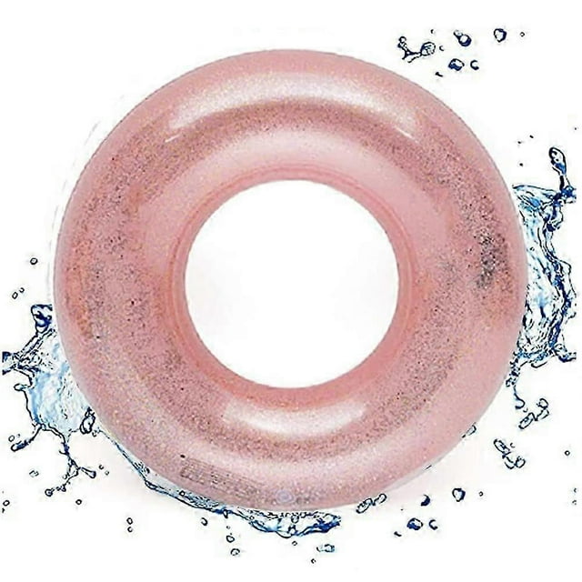 Swim Ring Swim Inflatable Swimming Ring Floats Adult Inflatable Pool Buoy Durable Inflatable Swim Round Summer Pool Beach Confetti Sequins Swimming Fl
