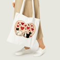 thumbnail image 5 of COMIO  Women Cute Cat Valentine's Day Canvas Tote Reusable Grocery Bags Kawaii Aesthetic Graphic Shopping Shoulder Tote Bags, 5 of 5