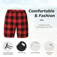 thumbnail image 5 of Gaeub Buffalo Plaid Red Black Mens Swim Trunks Stretch Beach Shorts Quick Dry for Men Swim Shorts Swimwear with Pockets- Medium, 5 of 9