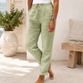thumbnail image 5 of Clossjun Cotton Linen Pants for Women Loose Fit Daily Wear Summer Fall Sweatpants Casual Soft Lightweight Trousers S, 5 of 5