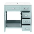 thumbnail image 6 of 36" Modern Bathroom Vanity in Green Color with Solid Frame and Smooth Ceramic Basin for Easy Cleaning, 6 of 7