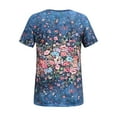 thumbnail image 2 of SpringTTC Women Floral Print V Neck Straight Baggy T-Shirts, 2 of 4