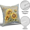 thumbnail image 5 of Sunflower Pillow Cover Vintage Bouquet Pillowcases Elegant Flower Cushion Floral French Throw Pillows Boy Girl Bed Room Botanical Couch Cushion Cover for Home Sofa Bedroom Car, 5 of 6