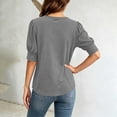 thumbnail image 6 of Naotn Half Short -Sleeve Shirts for Women Summer Casual Loose Fit Crew Neck Tops Trendy Beach Holiday Button Blouses, 6 of 8