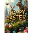 thumbnail image 4 of LUUFILx Illuminated Easter Themed Happy Easter Banner Background Backdrop with Bunny and Eggs Party Decorations, 4 of 8
