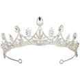 thumbnail image 2 of Crystal Tiara Crowns for Women - Sparkling Princess Tiara for Bride, Fashion Bridal Headband Hair Accessories for Wedding Birthday Prom Silver, 2 of 4