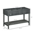 thumbnail image 3 of Raised Garden Bed with 8 Planter Boxes, Dark Grey Wooden Elevated Planter Stand with Shelf - Herbs, Veggies, Flowers, 3 of 9