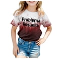 thumbnail image 1 of 2DXuixsh Vêtements pour Filles Enfants T-Shirt Rétro Imprimé Manches Courtes Col Rond Décontracté Ample Basique Hauts Vêtements pour Bébé Fille Rouge Melon D\'eau Taille 110, 1 of 5