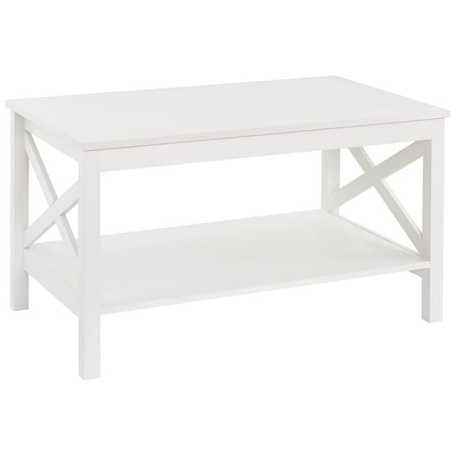 ClosetMaid Table Basse d'Appoint pour Salon à Cadre en X avec Tablette, Blanc